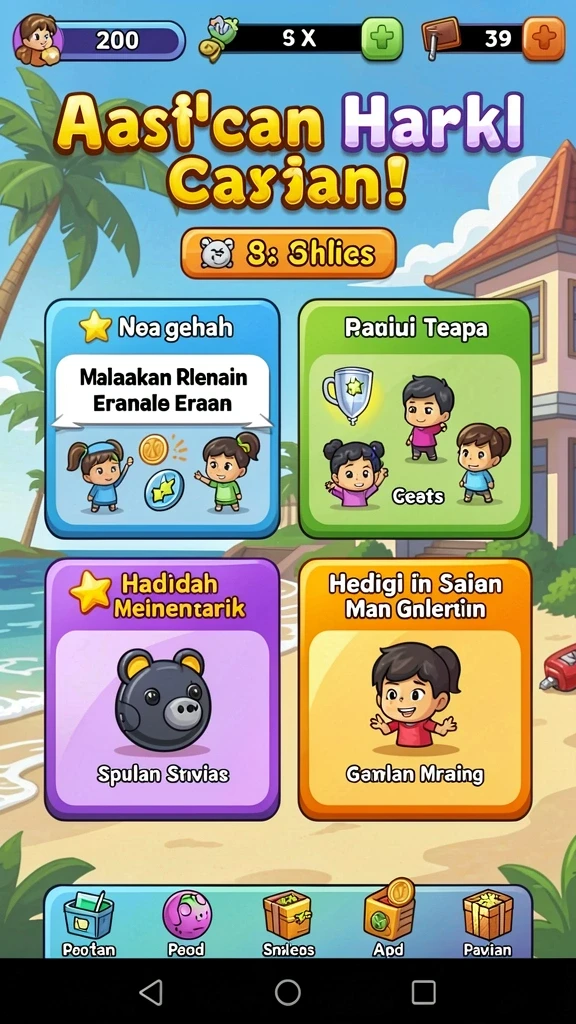 Tampilan menu utama yang menarik dan user-friendly.